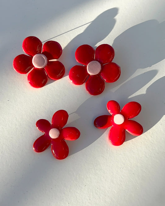 Flor vermelha e rosa