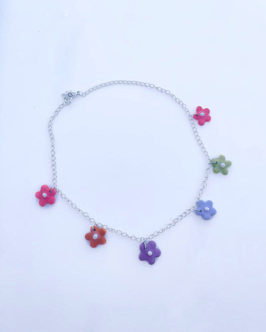 Flower charm choker