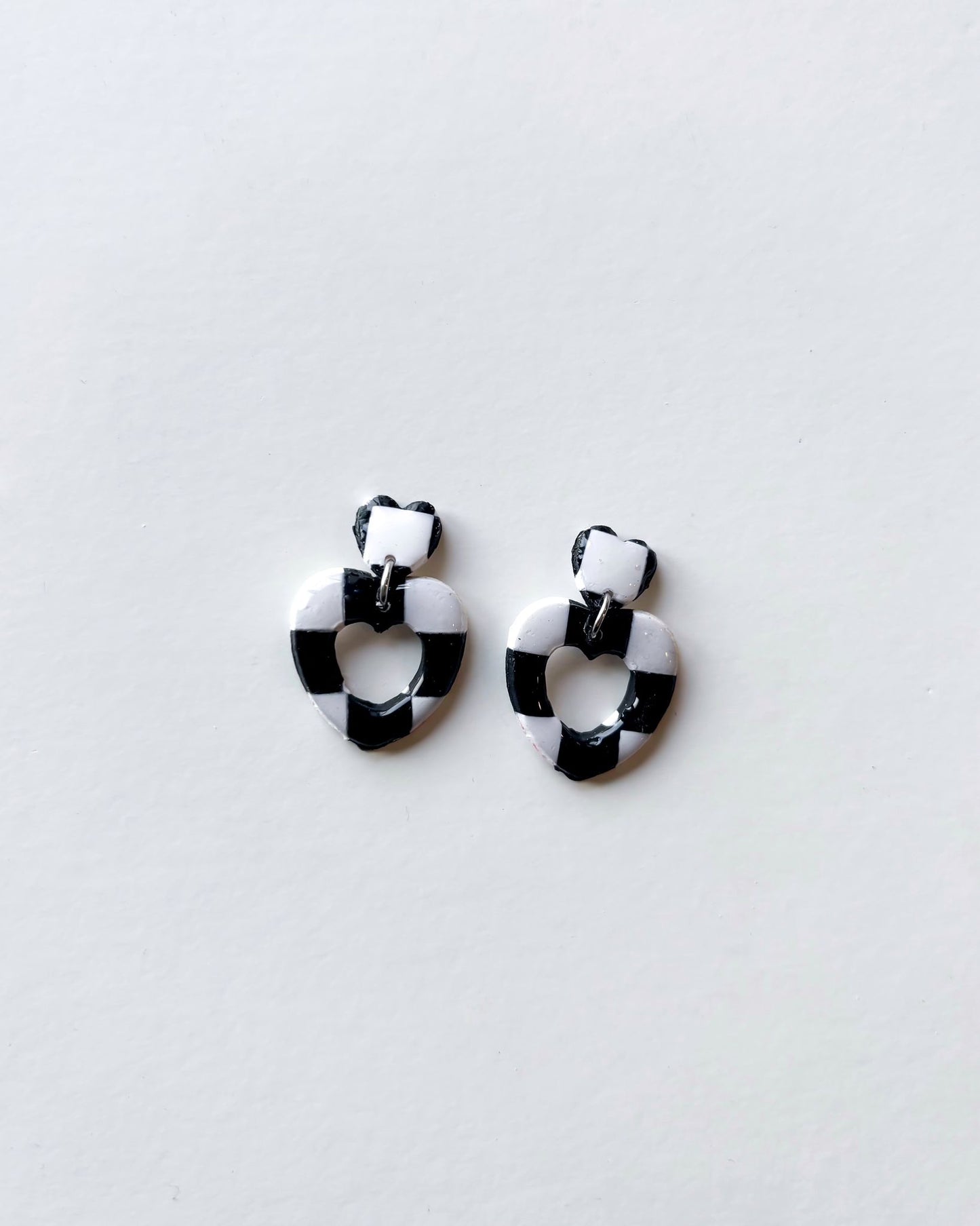 mini corações xadrez