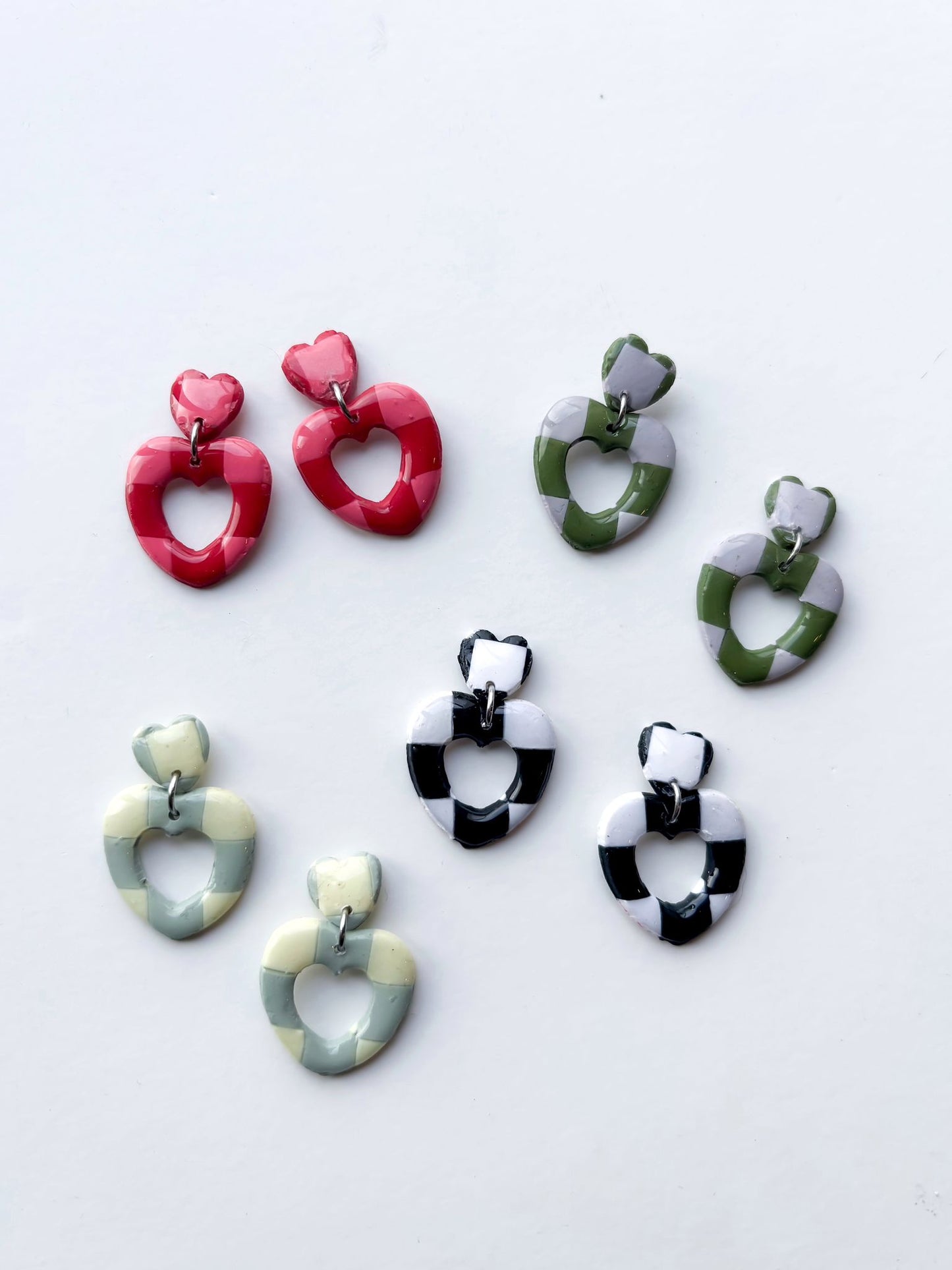 mini corações xadrez